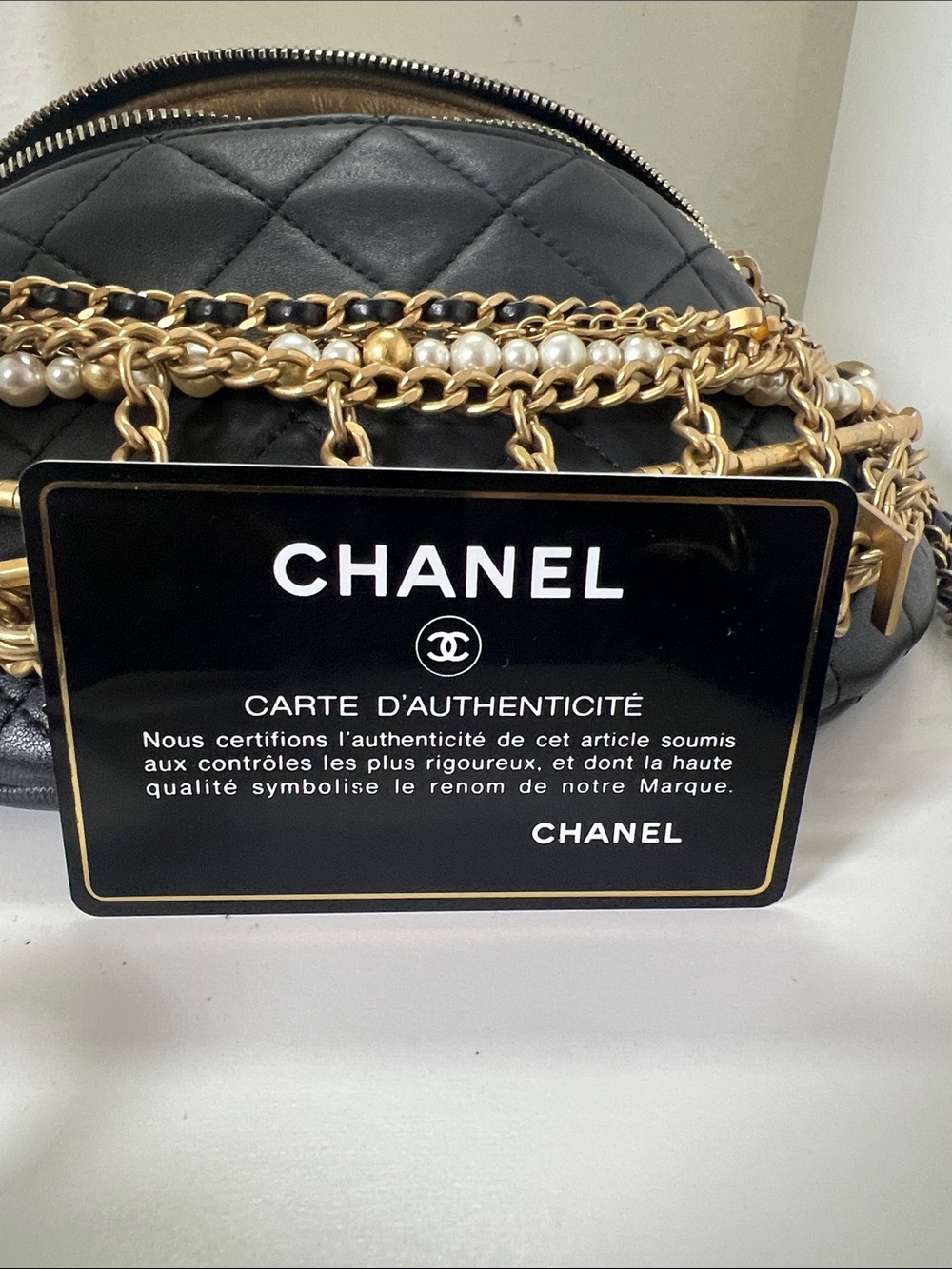 CHANEL All about chains waist belt Black Quilted belt bum bag - Picture 11 of 15